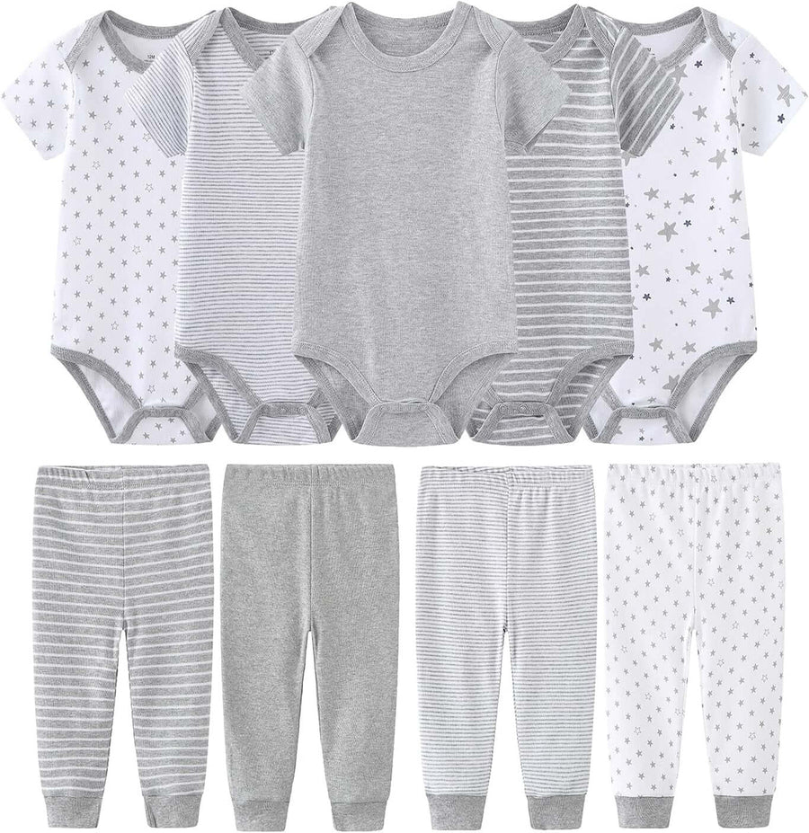 Newborn Baby Clothes Set Onesies Short Sleeve Baby Boy Pants Baby Girl Bodysuits Baby Layette Sets