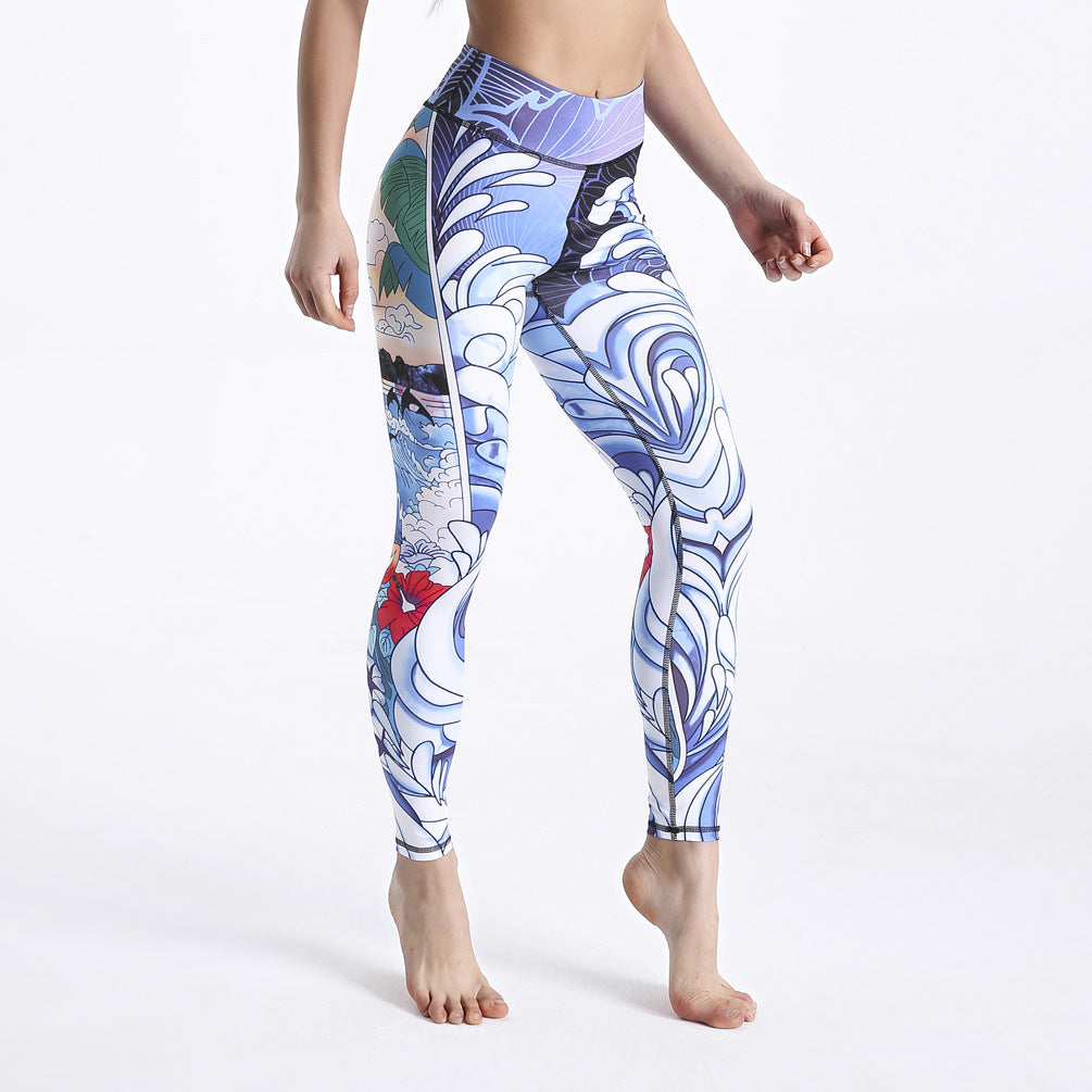 Ladies Fitness Pants Printed Slim Yoga Sweatpants