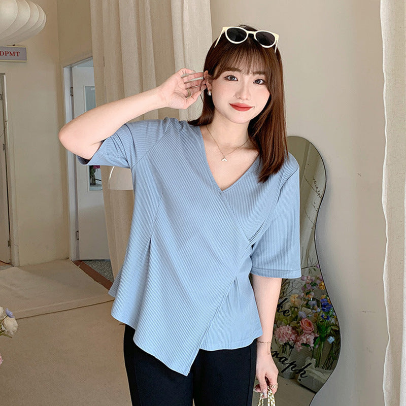 Ladies Irregular Thin Waist Thin Knitting