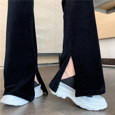 Ladies Slim Split Floor Mopping Casual Pants