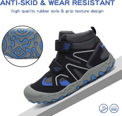 Kids Water Resistant Hiking Boots, Boys Girls anti Collision Anti-Skid Athletic Outdoor Ankle Adventure Trekking Shoes