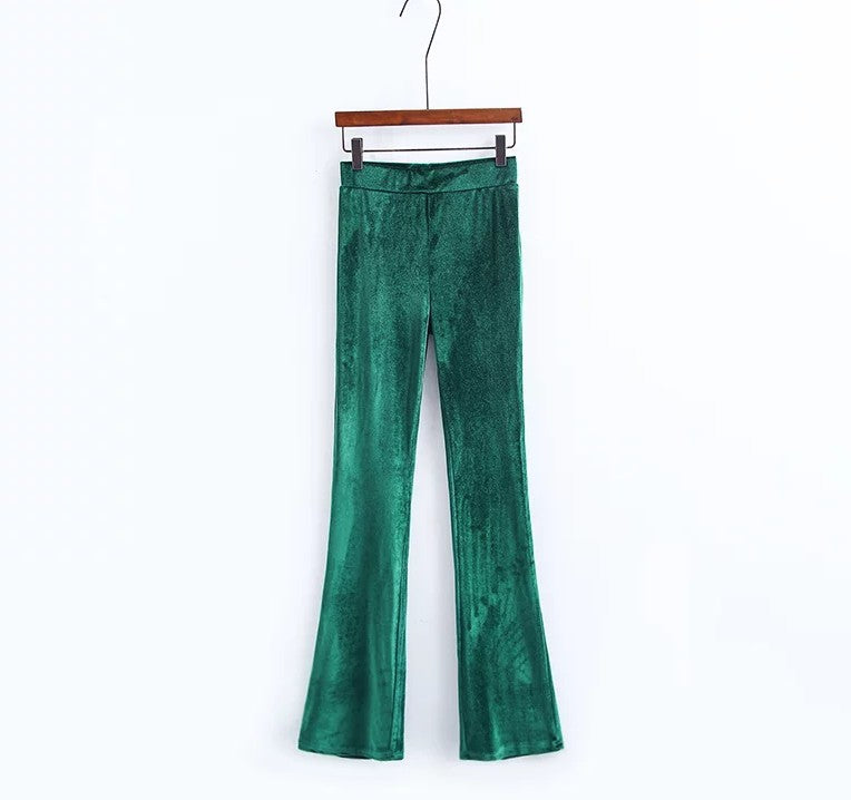Velvet micro-ladies casual pants