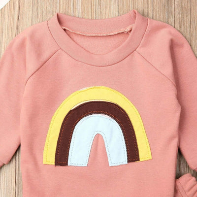 Newborn Baby Girls Clothes Cotton Suit Cute Baby Kid Infant Toddler Play Wear Fall Winter Rainbow Outfits