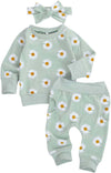 0-24M Flower Newborn Infant Baby Girl Clothes Set Long Sleeve Sweatshirts Tops Pants Outfits