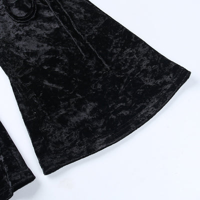 High-waist Slimming Hollow Velvet Ladies Straight-leg Pants