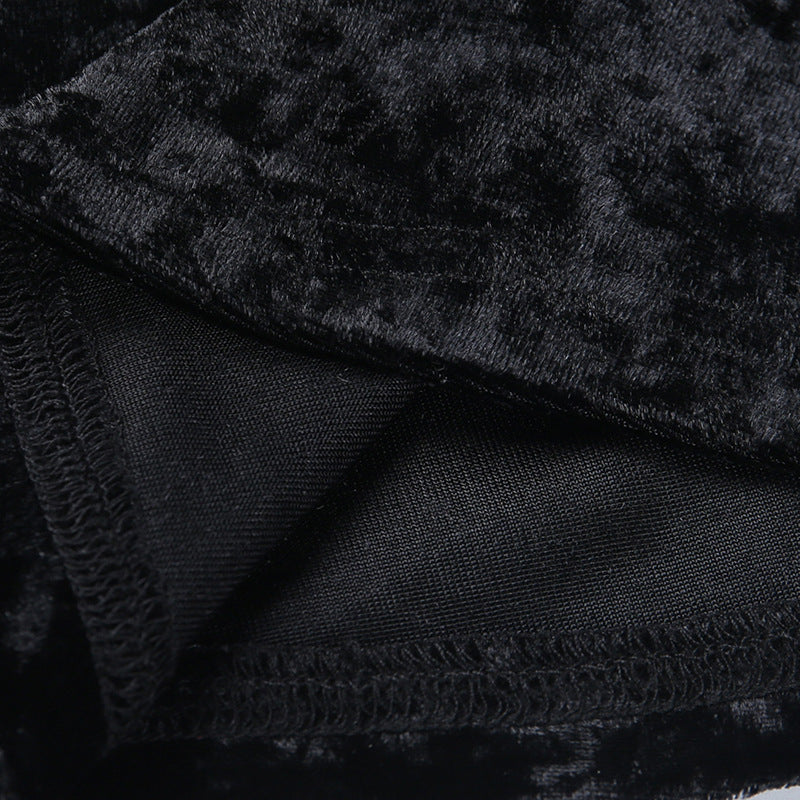 High-waist Slimming Hollow Velvet Ladies Straight-leg Pants