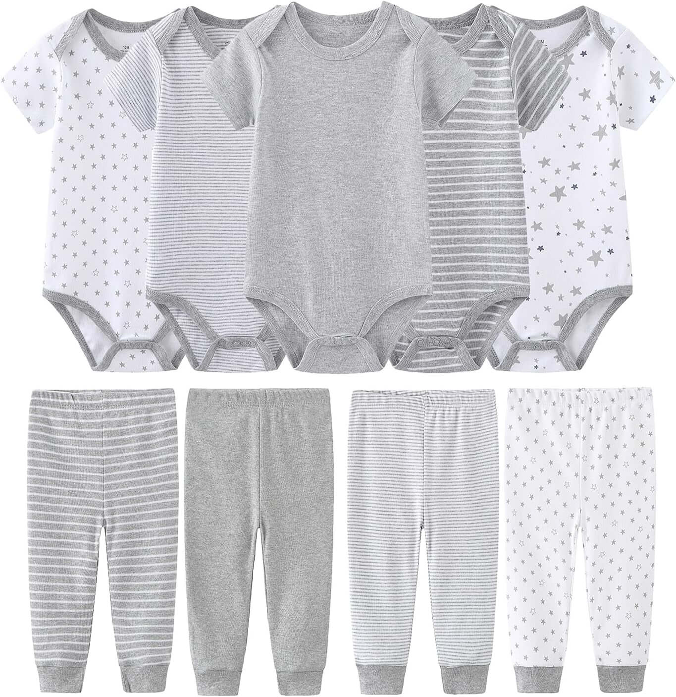 Newborn Baby Clothes Set Onesies Short Sleeve Baby Boy Pants Baby Girl Bodysuits Baby Layette Sets