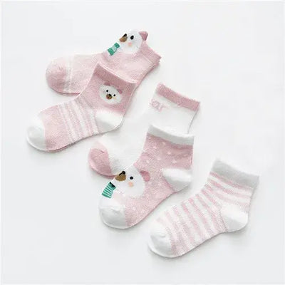 5Pairs/lot 0-24M Infant Baby Socks Baby Socks for Boys Girls Cotton Mesh Newborn Toddler First Walkers Baby Clothes Accessories