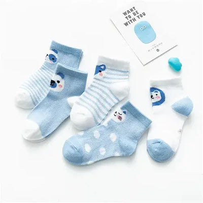 5Pairs/lot 0-24M Infant Baby Socks Baby Socks for Boys Girls Cotton Mesh Newborn Toddler First Walkers Baby Clothes Accessories