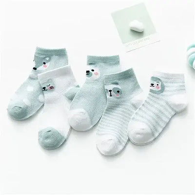 5Pairs/lot 0-24M Infant Baby Socks Baby Socks for Boys Girls Cotton Mesh Newborn Toddler First Walkers Baby Clothes Accessories