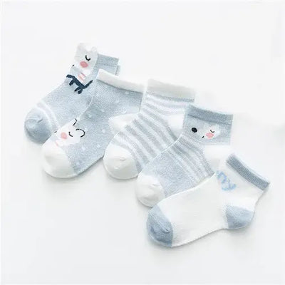 5Pairs/lot 0-24M Infant Baby Socks Baby Socks for Boys Girls Cotton Mesh Newborn Toddler First Walkers Baby Clothes Accessories