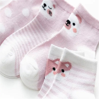 5Pairs/lot 0-24M Infant Baby Socks Baby Socks for Boys Girls Cotton Mesh Newborn Toddler First Walkers Baby Clothes Accessories