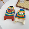 Winter Baby Knit Hat Korean Striped Rainbow Beanie Cap for Toddler Boys Girls Colorful Kids Warm Ear Protection Caps Bonnet