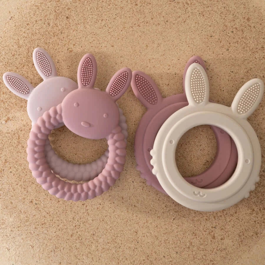 1Pcs Baby Teether Silicone Toy BPA Free Cartoon Rabbit Nursing Teething Gifts Baby Health Molar Chewing Newborn Accessories Toy