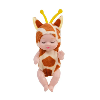 6Pcs Reborn Doll Kit Toy Simulation Princess Dolls Toy Mini Cute Sleeping Baby with Clothes Accessories Birthday Gift for Kids