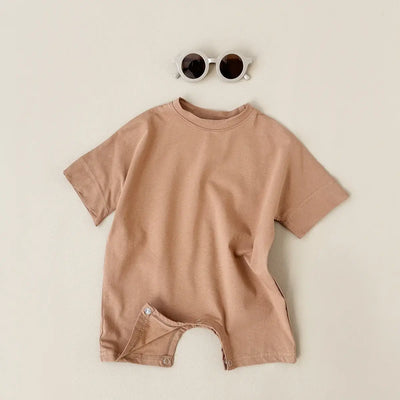 Baby Boy Basic Romper Summer Newborn Infant Baby Clothes Wear Infant Short Sleeve Jumpsuit Ribbed Clothes Outfits Playsuit