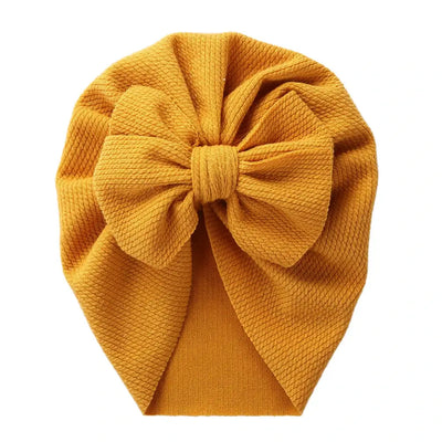 Solid Textured Ribbed Turban Baby Hats Bow Topknot Caps for Newborn Boy Girl Toddler Hospital Headwraps Kids Hair Accessories