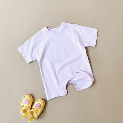 Baby Boy Basic Romper Summer Newborn Infant Baby Clothes Wear Infant Short Sleeve Jumpsuit Ribbed Clothes Outfits Playsuit