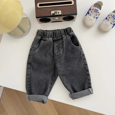 Spring fall kids Boys' Clothes baby Elastic Band Stretch Denim Trousers for toddler children Boy Clothing Outer wear Jeans pants