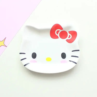 My Melody Sanrio Dinner Plate Hello Kitty Anime Baby Children Kawaii Saucer Tableware Cute Fruit Plates Cartoon Snacks Tray Gift