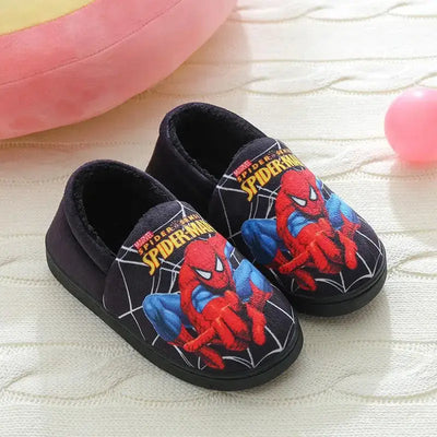 Spider Man Pattern Children Cotton Slippers Autumn Winter New Kids Indoor Shoes Cartoon Fashion Warm Baby Boys Cottonslipper