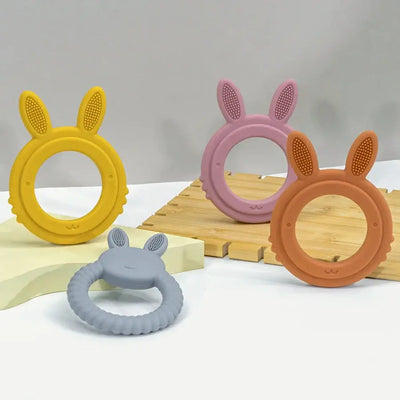 1Pcs Baby Teether Silicone Toy BPA Free Cartoon Rabbit Nursing Teething Gifts Baby Health Molar Chewing Newborn Accessories Toy