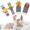 4Pcs Baby Toy 0-12 Months Baby Rattles Toys Animal Socks Wrist Strap +Rattle Baby Foot Socks Bug Wrist Strap Toddler Socks