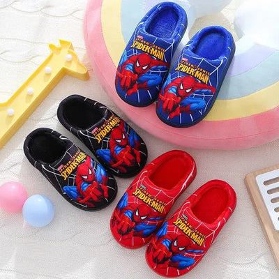 Spider Man Pattern Children Cotton Slippers Autumn Winter New Kids Indoor Shoes Cartoon Fashion Warm Baby Boys Cottonslipper