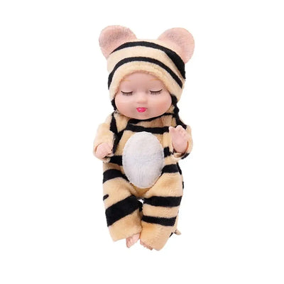 6Pcs Reborn Doll Kit Toy Simulation Princess Dolls Toy Mini Cute Sleeping Baby with Clothes Accessories Birthday Gift for Kids