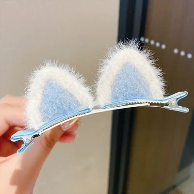 Cute handmade rabbit ears hair clips for baby girls, perfect Kawaii barrettes headwear for kids aged 4-6 years.