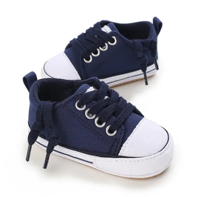 Meckior Baby Sneakers Baby Boys Girls Canvas Shoes Non-slip Rubber Sole Comfortable Soft Unisex Baby Basketball Shoes 0-18M