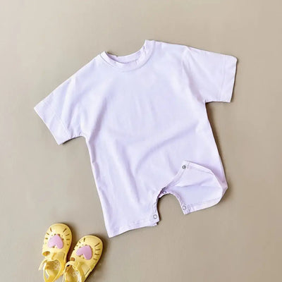 Baby Boy Basic Romper Summer Newborn Infant Baby Clothes Wear Infant Short Sleeve Jumpsuit Ribbed Clothes Outfits Playsuit