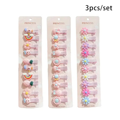 30Pcs Set Baby Hair Clips Cartoon Bows Flower Girls Hairpins Sweet Children Clips Barrettes Baby Hair Accessories