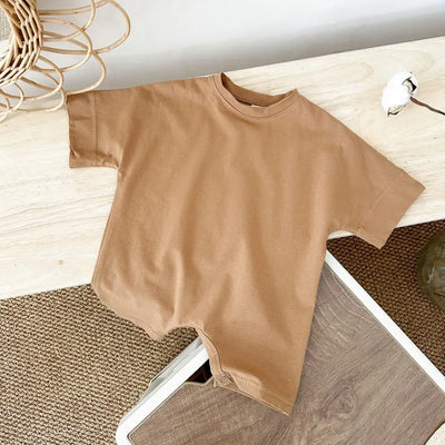 Baby Boy Basic Romper Summer Newborn Infant Baby Clothes Wear Infant Short Sleeve Jumpsuit Ribbed Clothes Outfits Playsuit