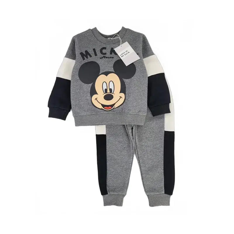 kids Mickey Cartoon Clothing Tracksuit Boy girl Winter fleece Clothes set 2pcs kids Girl Casual Hoodie Sets