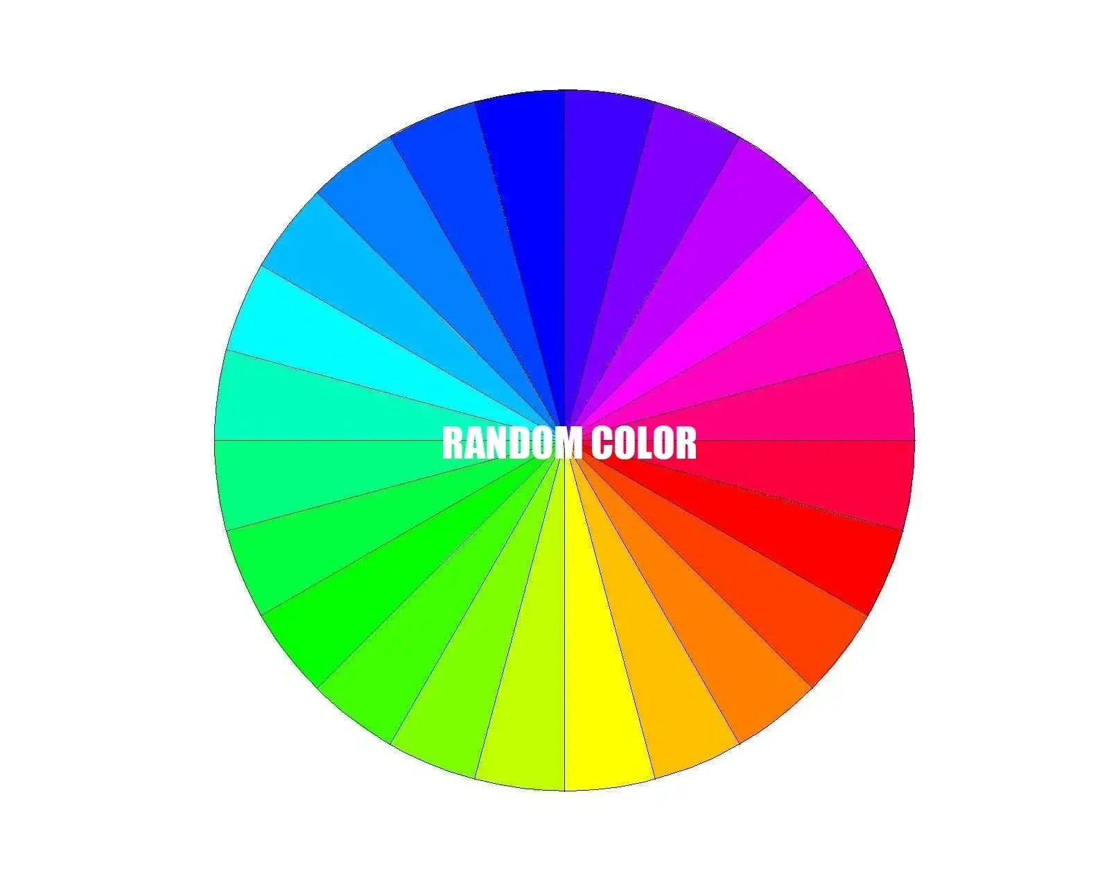 Color wheel displaying various shades with the text 'Random Color' in the center.