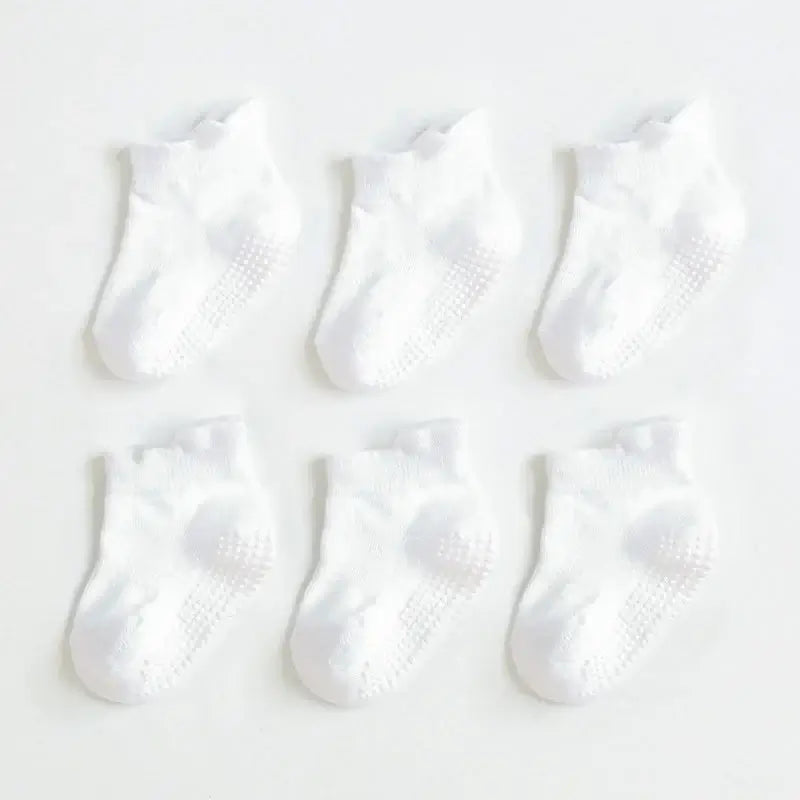 6Pairs Baby's Non-slip Floor Socks For Toddler Kids Boys Indoor Activities Learn To Walk Ankle Socks