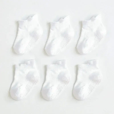 6Pairs Baby's Non-slip Floor Socks For Toddler Kids Boys Indoor Activities Learn To Walk Ankle Socks