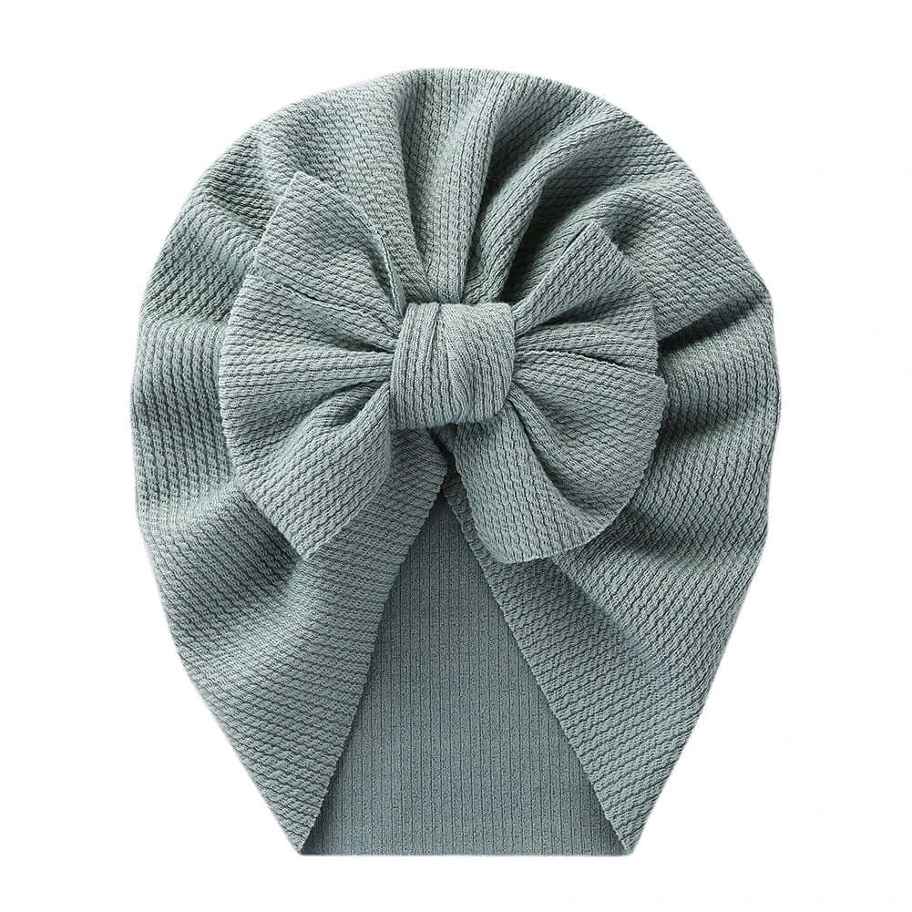 Solid Textured Ribbed Turban Baby Hats Bow Topknot Caps for Newborn Boy Girl Toddler Hospital Headwraps Kids Hair Accessories