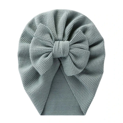 Solid Textured Ribbed Turban Baby Hats Bow Topknot Caps for Newborn Boy Girl Toddler Hospital Headwraps Kids Hair Accessories