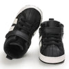 Meckior Toddler Baby Boys Girls High Tops Sneakers Soft Anti-Slip Sole Streaks Infant Newborn First Walking Crib Shoes 0-18M