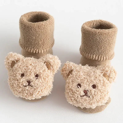 Baby Socks Cotton Thick Warm Cozy Cute Cartoon Bear Infant Girls Boys Non-Slip Floor Socks