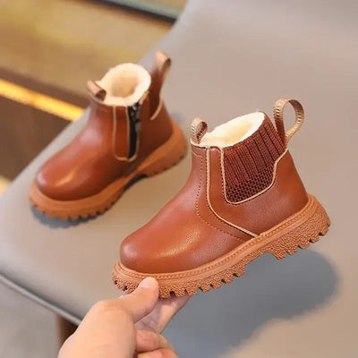 Autumn Winter Baby Kids Short Boots Super Warm Boys Girls Shoes Pu Leather Children Boots Fashion Toddler Boots Kids Snow Shoes