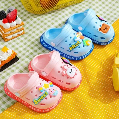 Summer Kids Sandals Hole Children's Shoes Slippers Soft Anti-Skid Cartoon DIY Design Hole Baby Shoes Sandy Beach For Boys Girls