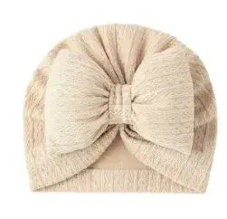 Cute Bowknot Baby Turban Hat Soft Newborn Baby Girls Indian Cap Solid Color Infant Boys Cap Beanies Headwrap