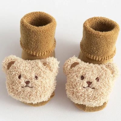 Baby Socks Cotton Thick Warm Cozy Cute Cartoon Bear Infant Girls Boys Non-Slip Floor Socks