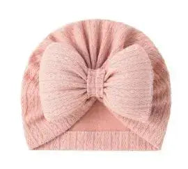 Cute Bowknot Baby Turban Hat Soft Newborn Baby Girls Indian Cap Solid Color Infant Boys Cap Beanies Headwrap