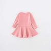 Toddler Baby Girls Long Sleeve Cotton Dress Solid Ruffle Tops