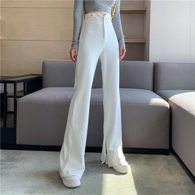 Ladies Slim Split Floor Mopping Casual Pants