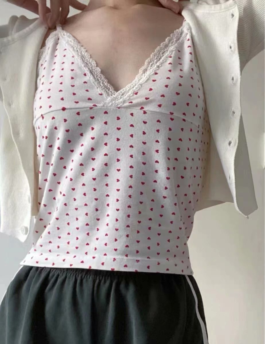 Ladies Simple Summer Love Printed Camisole